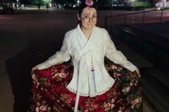 Hanbok experience in a nighttime palace